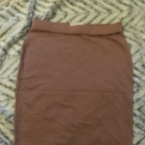 Beige pencil mini skirt